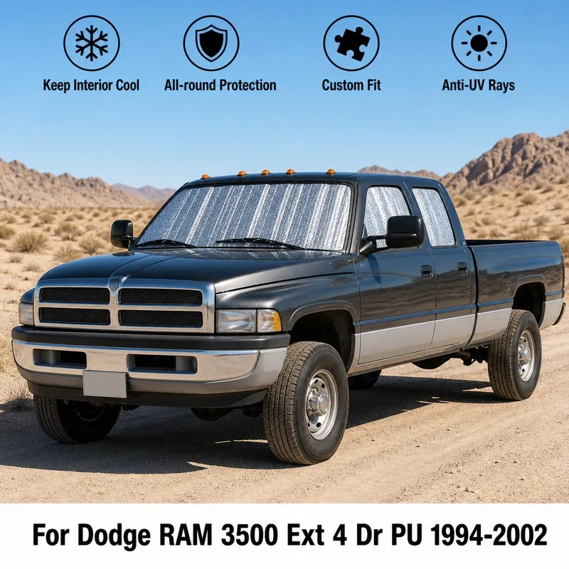 

For Dodge RAM 3500 Ext 4 Dr PU 1994-2002 Full Set Car Window Sunshades UV Block Privacy Heat Insulated Foldable Car Curtain