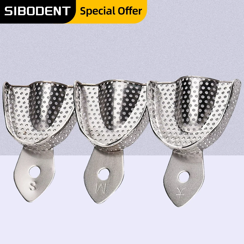 

6 шт., стоматологический слепочный лоток, лотки для зубов из нержавеющей стали, автоклавируемый инструмент, стоматологические инструменты, лабораторные большие, маленькие, среднего размера