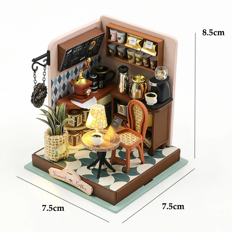DIY Mini 3D Puzzles Holz Puppenhaus mit Möbel Licht Kits Puppenhaus Casa Miniatur Zubehör handgemachte Holzspielzeug Geschenke – Detail 3