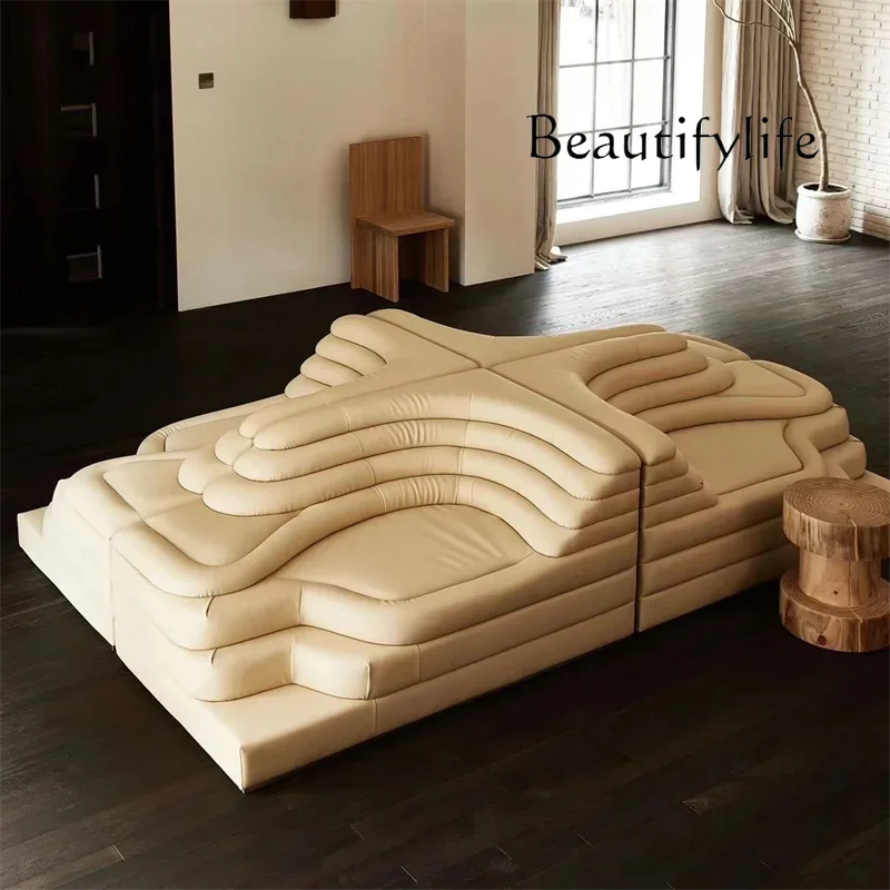 BJ Italian Designer Retro Sofa Leather Personality Creative Leisure Module Art Fashion High-end