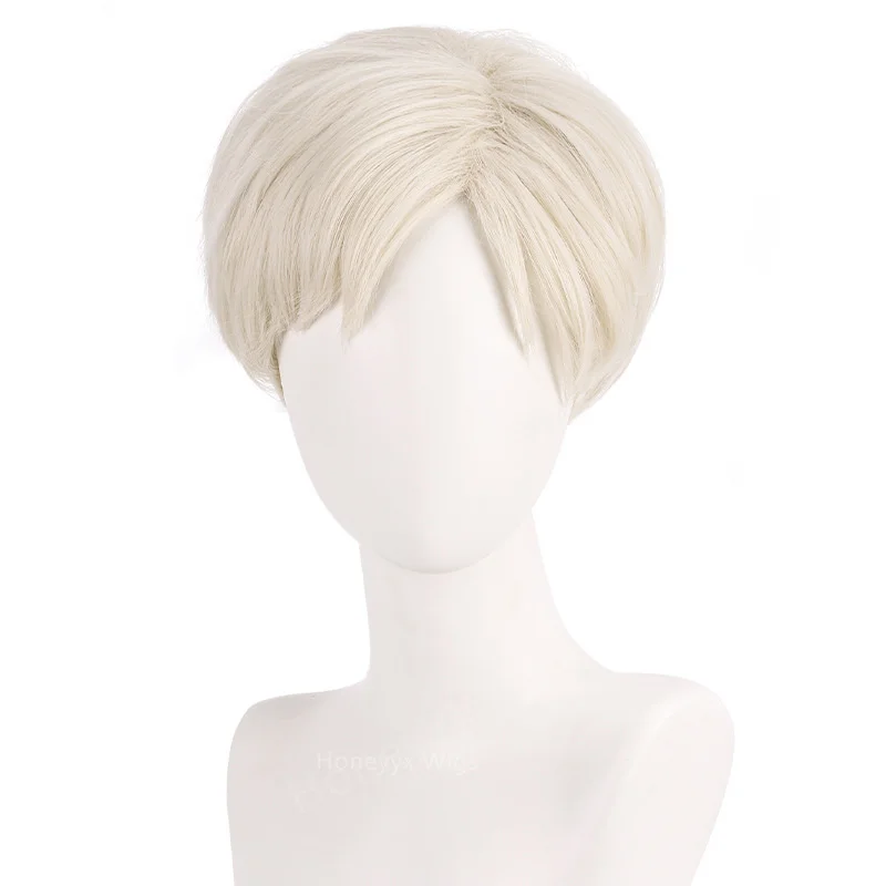 Cream Color Barbie Leading Man Ken Cosplay Hair Short Wig for Hero Anime Sythetic