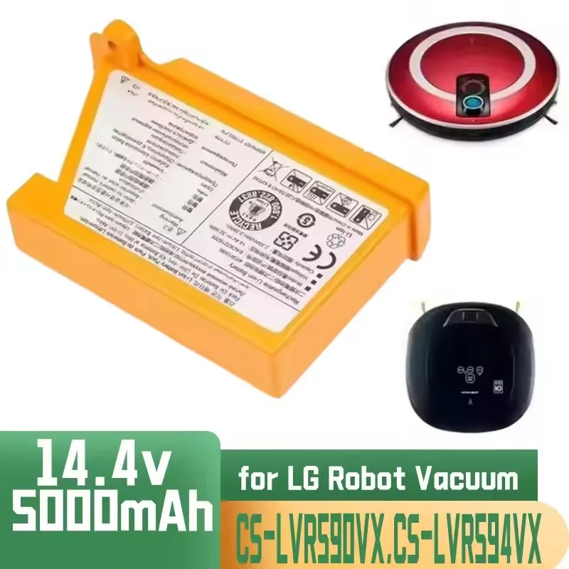 Newly Upgraded Robot Vacuum Cleaner Battery 5000mAh for LG EAC62218202 VR64703LVMB,VR7412RB,14.4V lithium-ion battery pack