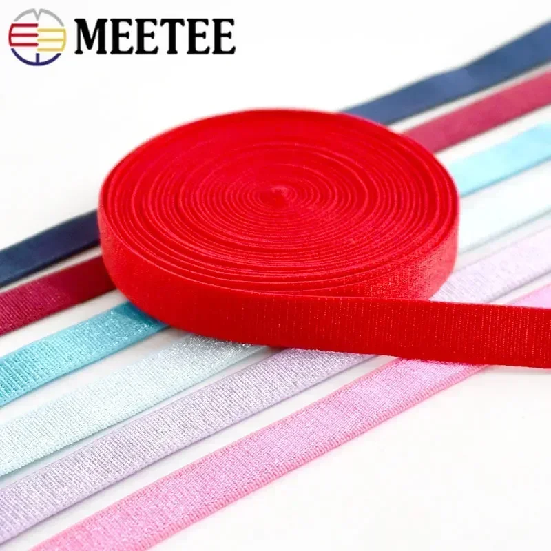 5/10/20Meters Meetee 10mm Soft Elastic Band for Swimsuit Belts Shoulder Strap Underwear Bra Notebook Tape DIY Sewing Accessories