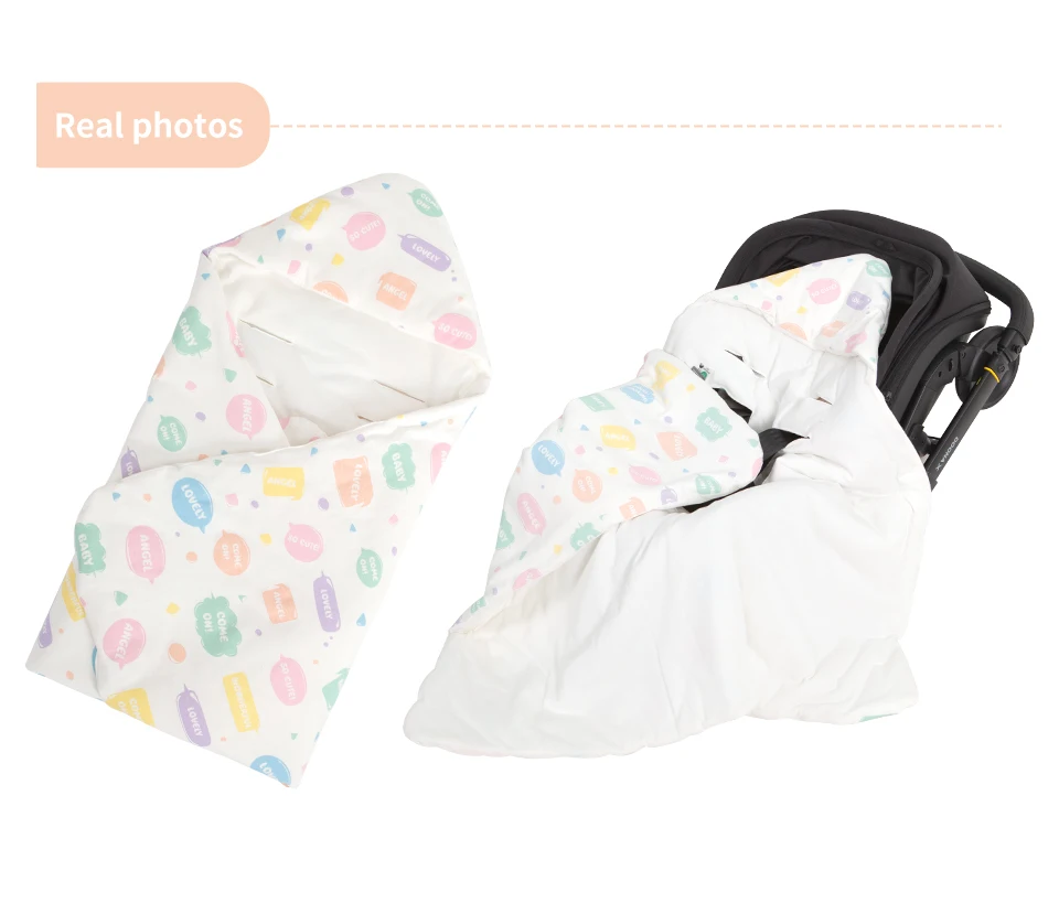Baby-Wickeldecke für Neugeborene mit Winddichter Kapuze für Kindersitz Herbst Warme Umhüllung für Entlassung 0-6 Monate – Detail 21