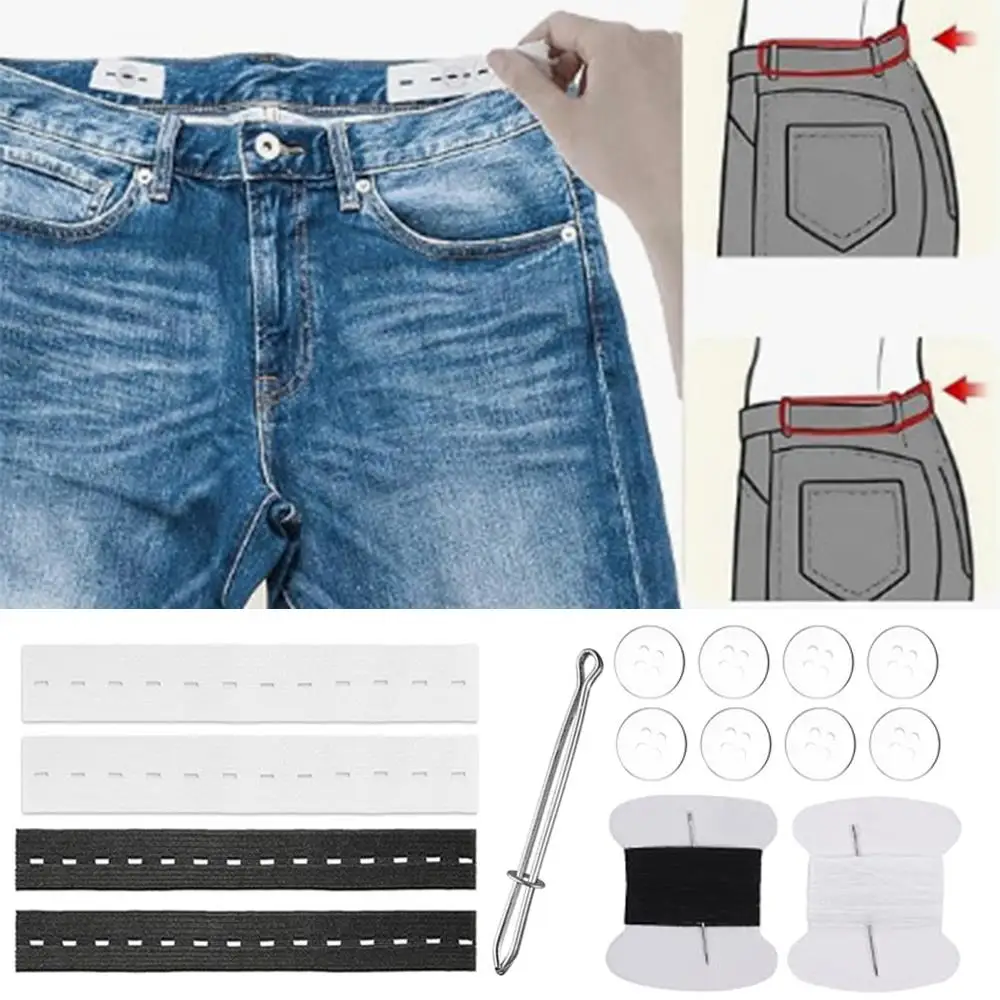 السراويل زر الضابط أربطة مرنة السراويل زر تمديدات DIY الملابس لوازم أدوات خياطة مفيدة العصابات الخصر الملونة