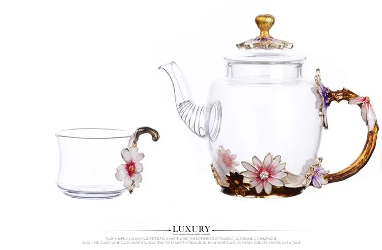 Enamel tea cup teapot set master cup personal cup heat-resistant glass Kung Fu teacup