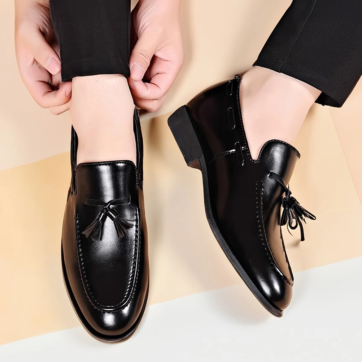 Dress Shoes for Men Brand New Business Casual Shoes Slip on Leather Shoes Plus Size for Men Wedding Party Shoes Designer Style