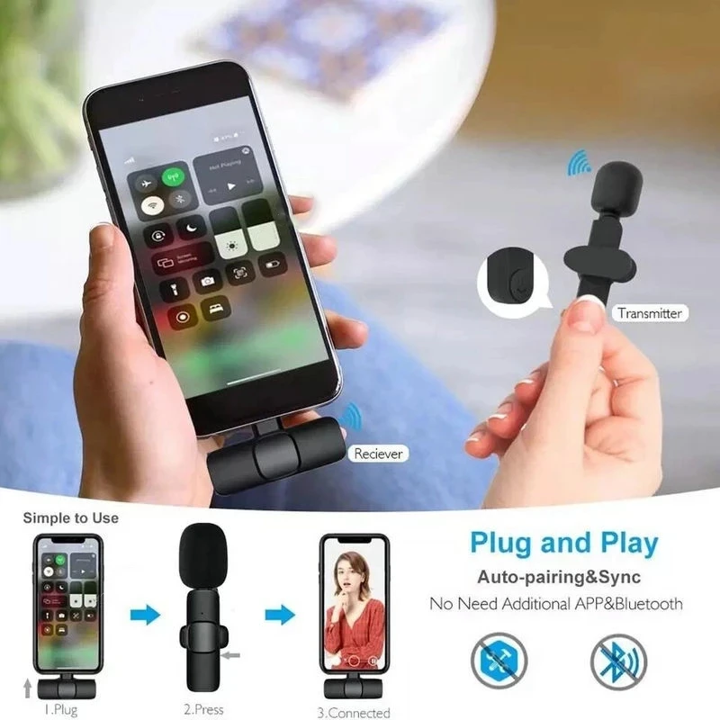 Yaka düğme kablosuz yaka mikrofonu Bluetooth Mic Mini cep telefonu PC için Tiny mikro kravat küçük USB Mike Mikrofon