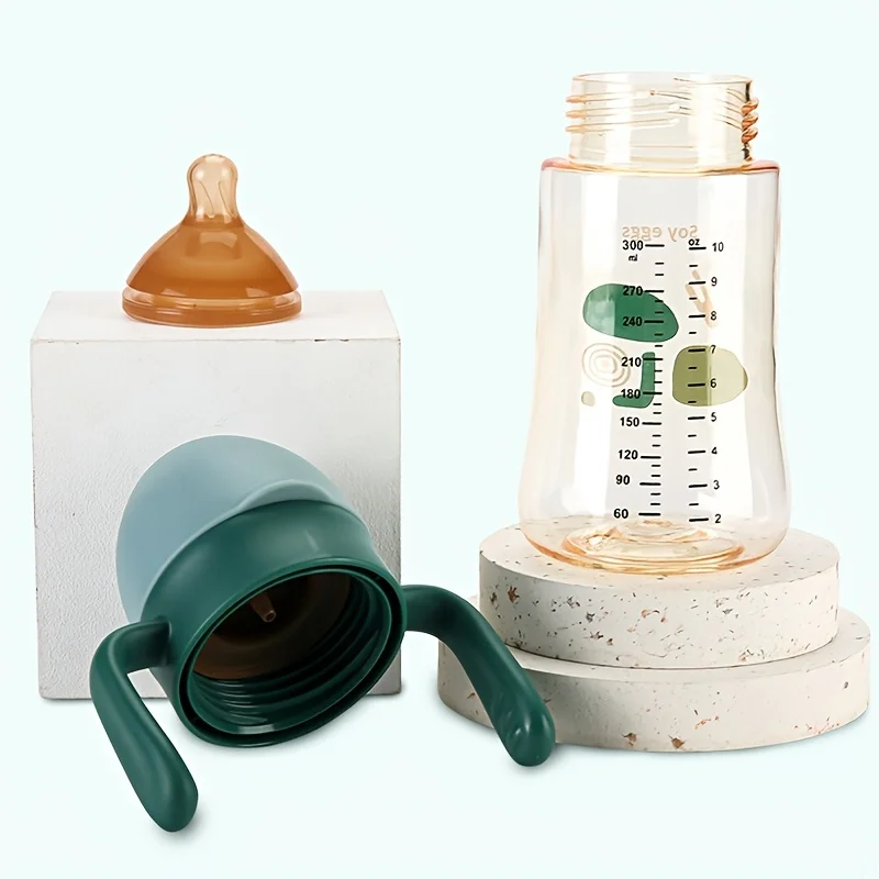 Flip cover integrated dust-proof baby bottle, wide caliber PPSU baby bottle, baby bottle, children's straw, learning cup