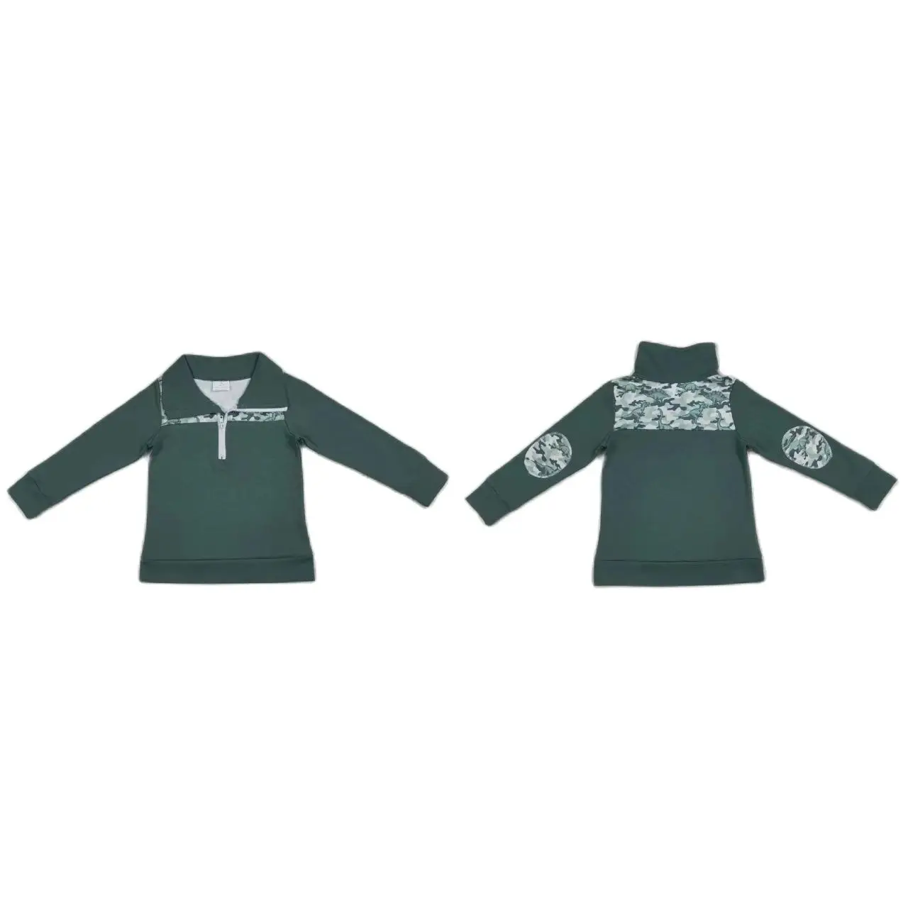 

Wholesale Toddler Zipper Pullover Long Sleeves Clothing Baby Boy Dinosaurs Camo Shirt Kids Lapel Children Green T-shirts