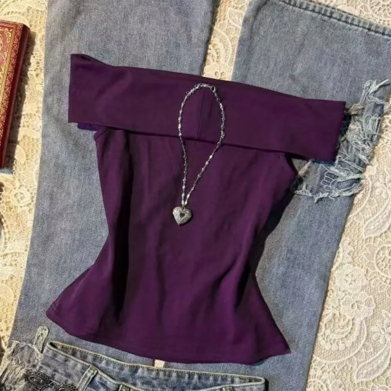 

Retro Fashion Hottie T-shirt American High Street Short-sleeved Tshirts Women's Vintage Sexy Slim Tops Y2k Harajuku Chic Tees