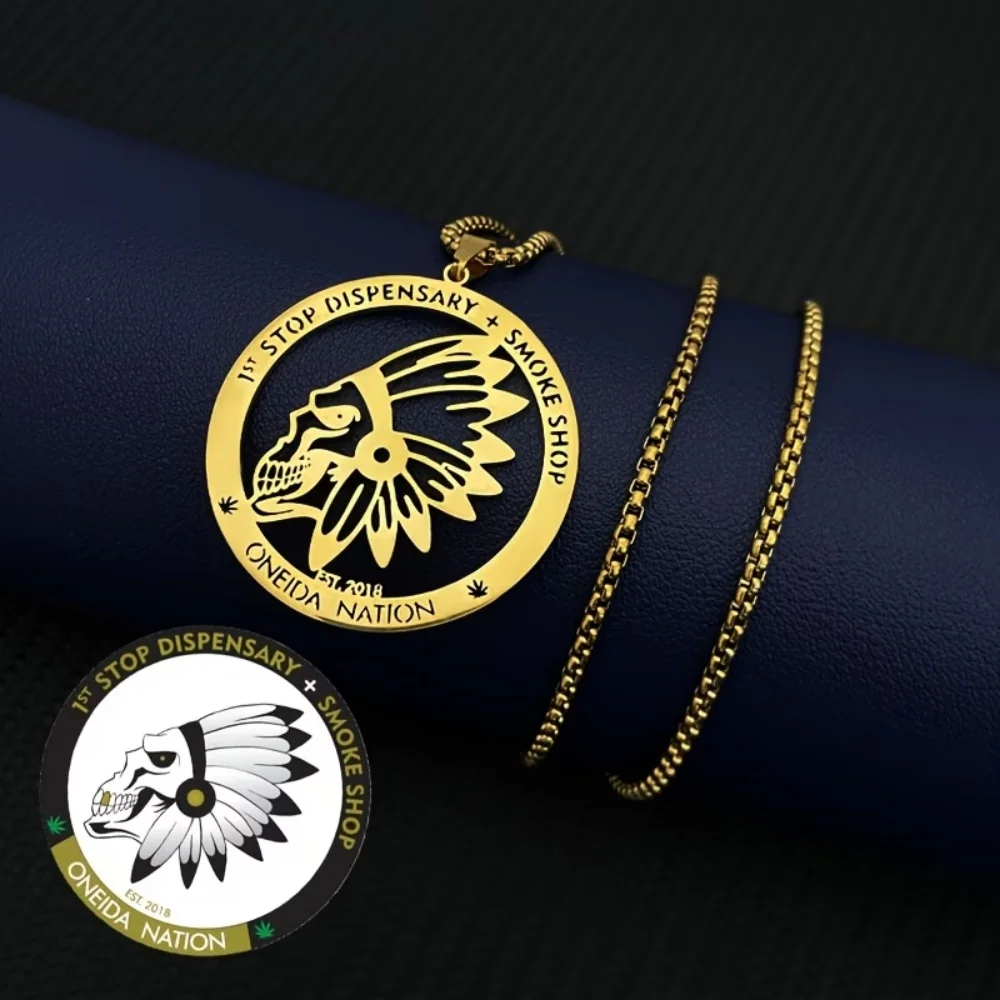 

Индивидуальное колье с любым логотипом или изображением, персонализированное колье с фото, модное украшение из нержавеющей стали, стильный подарок.