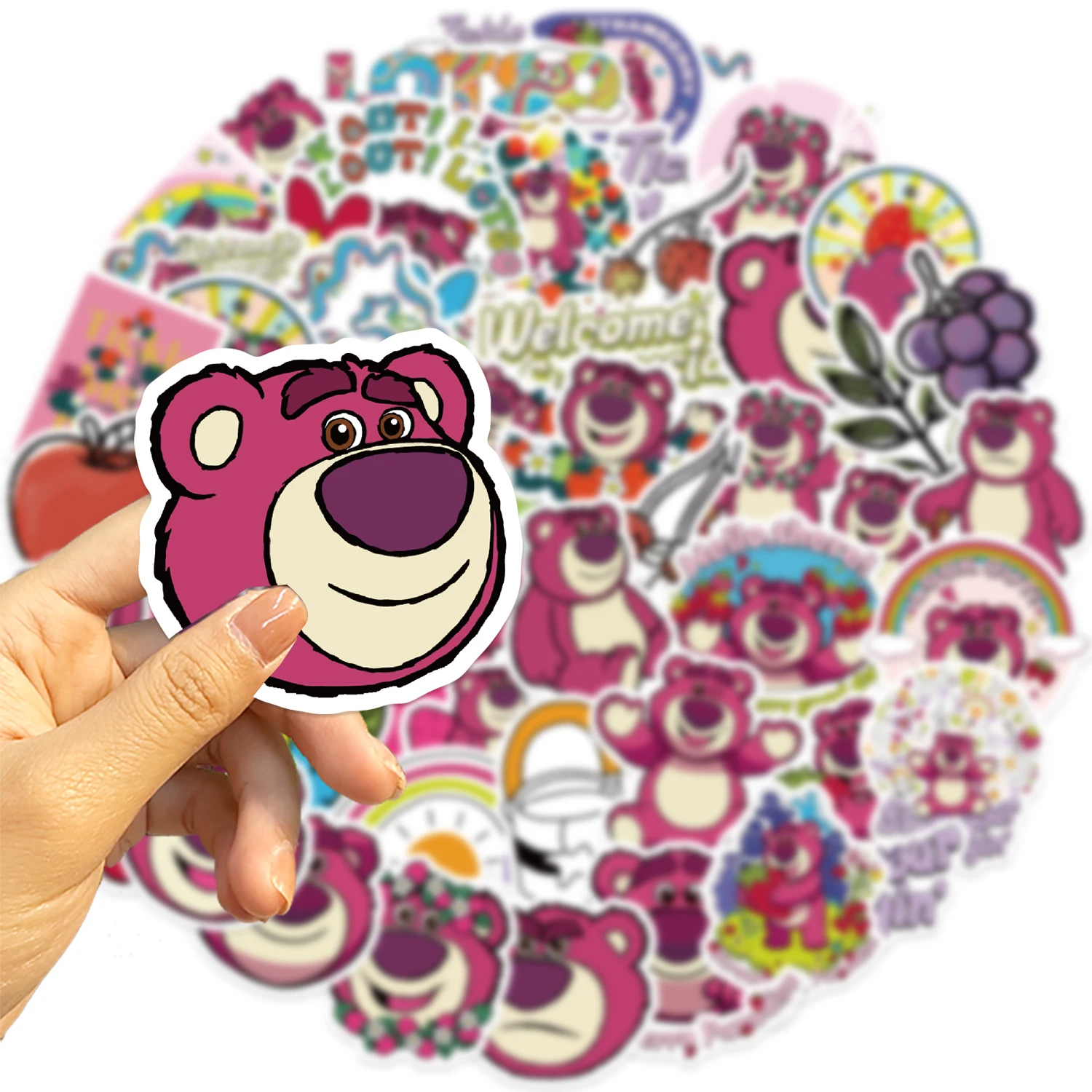 55PCS Disney Strawberry Bear Vinyl Waterproof Cute Stickers For Water Bottle Laptop Skateboard Scrapbook Luggage Kids Toy