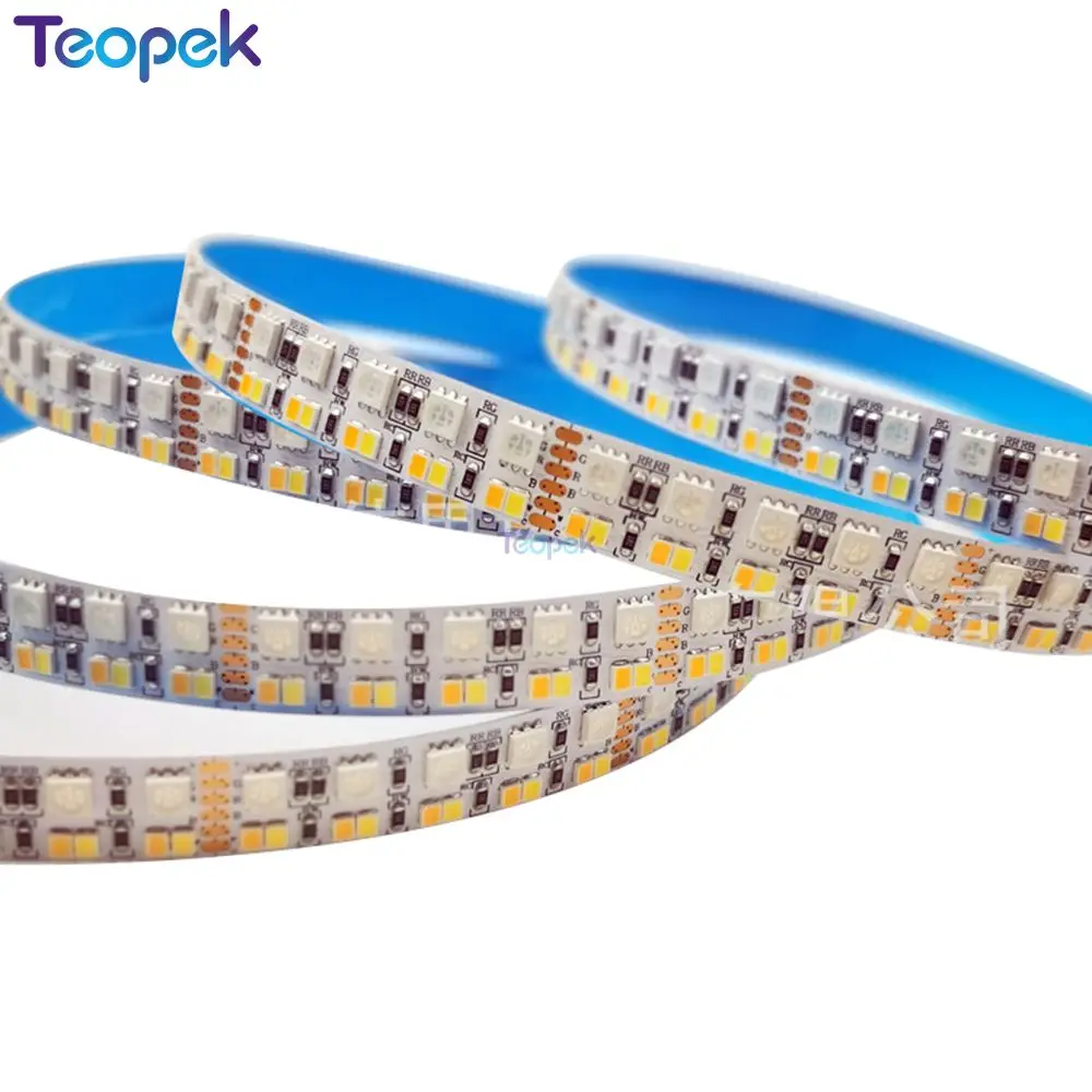 Super Bright RGB+CCT Flexible Led Strip Lights 270LEDs/m 5050 RGB + 2835 Warm /Cool White Double Row LED Tape DC24V 15mm PCB