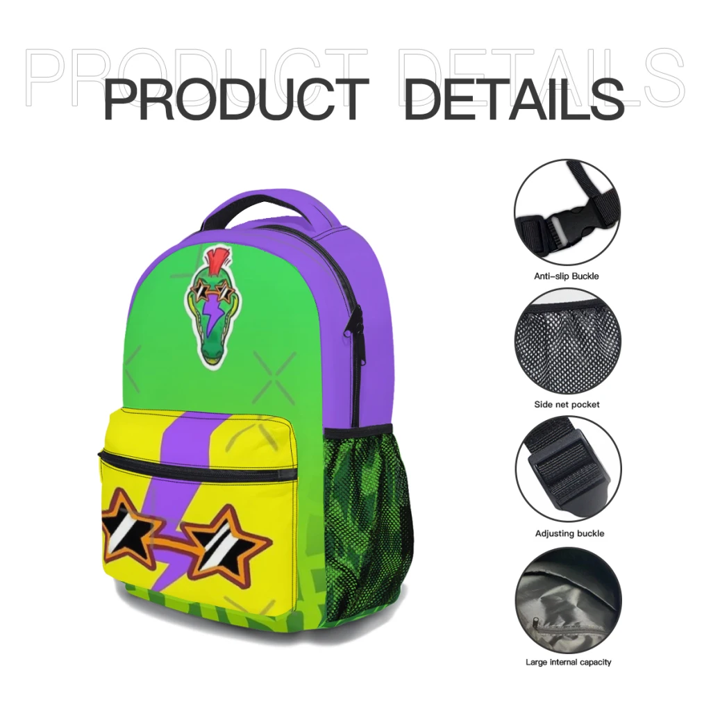 Montgomery Gator Fazbear Entertainment Cartoon School Backpack for Boys, Sac à dos étudiant de grande capacité, 17 po