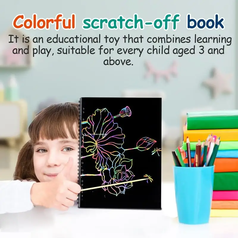 Scratch Rainbow Art For Kids Mini Scratch Off Notes calze Stuffers Scratch Off Paper bambini Art Crafts Magic Scratch Off