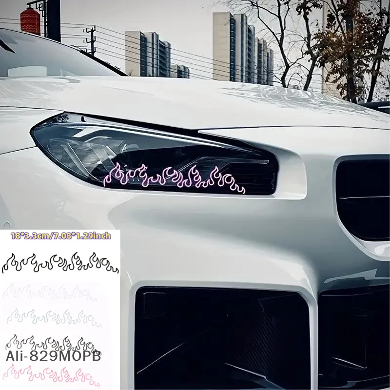 

【P】1PCS Vibrant Flame Decal Sticker for Car, Waterproof Vinyl Window & Body Graphic for Side Mirror and Glass