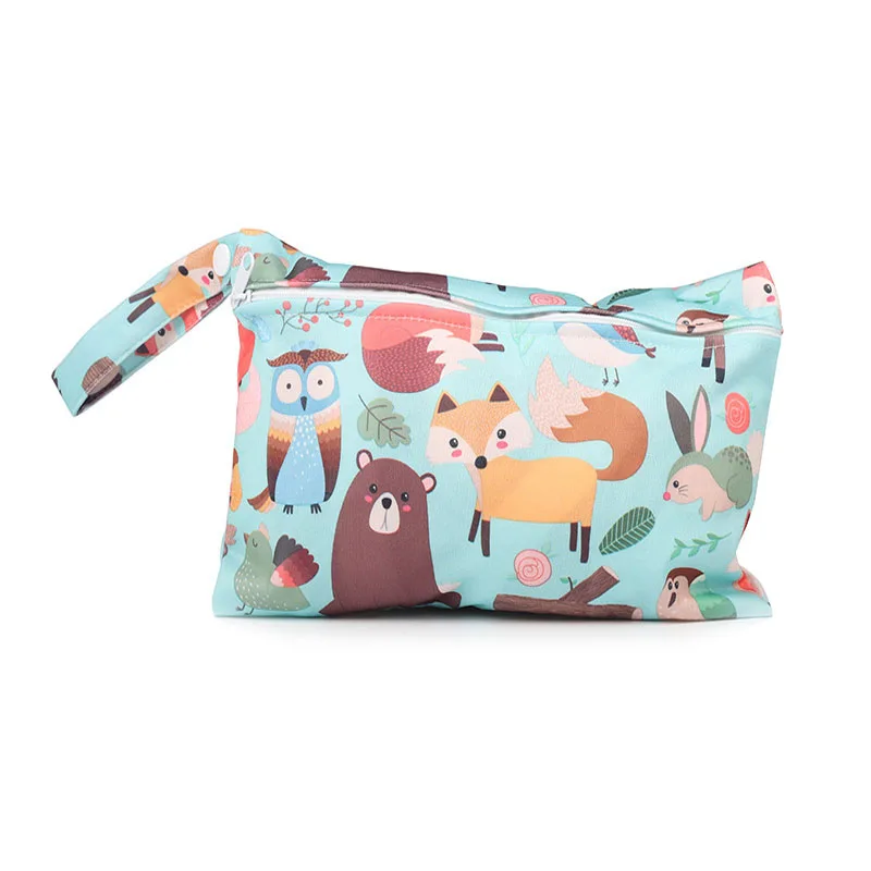 Mini Travel Wet Bag For Baby Nappies Menstrual Pads Zippered Single Pocket Nappy Wetbag Waterproof PUL Maternity Diaper Bag