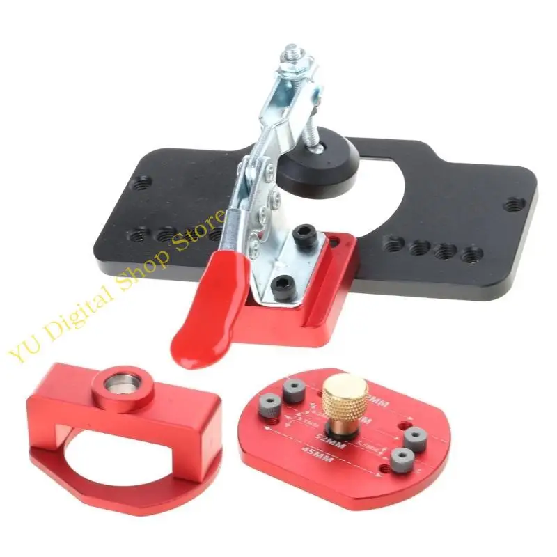 96BA Hinge Boring Jig Cabinet Door Opener Woodworking Hole Drilling Guide Locate Tool