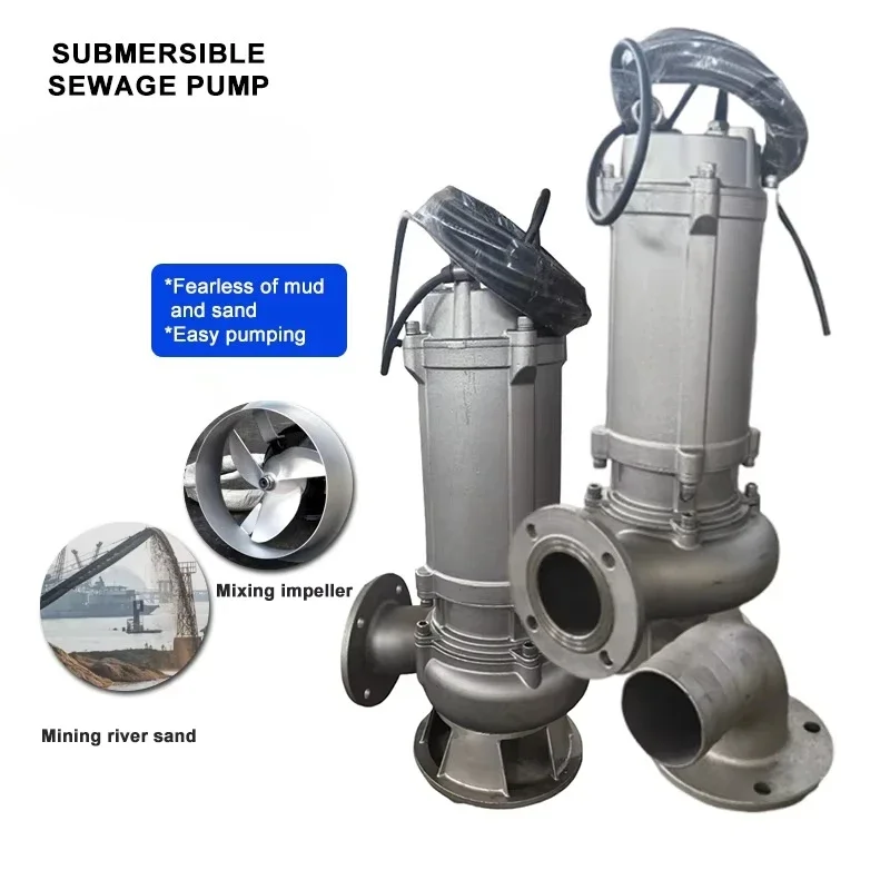 Strong Lifting Capacity Industrial Mud Sewage Pump Motor  Electric Marine Sewage Cutting Submersible Sewage Pump for Drainage view 3