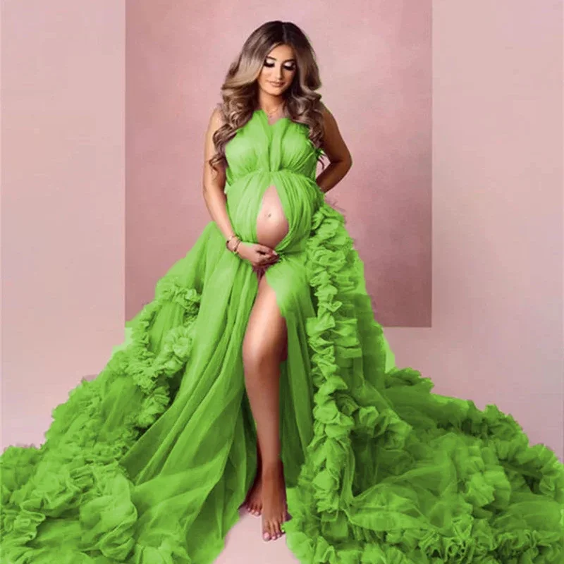 Gaun Hamil Bersalin Tulle Seksi Pemotretan Fotografi Gaun Malamêtements de maternity vestidos untuk pakaian wanita