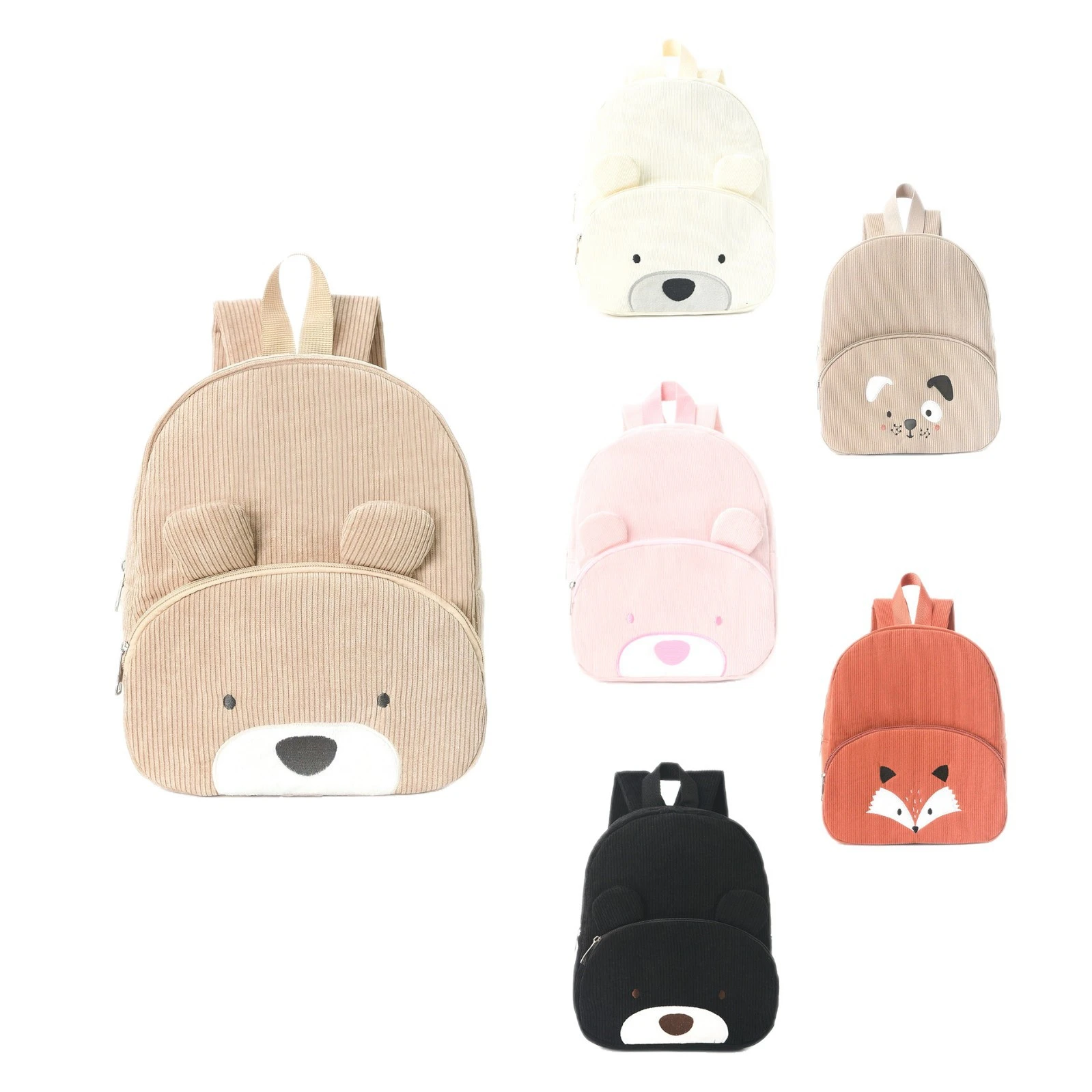 Personalisierter Kinderrucksack mit Namensstickerei, Pastellfarbener Cord-Kleinkindrucksack, Weicher Gerippter Stoff, Schulrucksack, Süßes Kindergarten-Geschenk – Detail 7