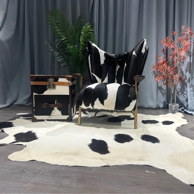 

Cow fur sofa chair living room model room chair