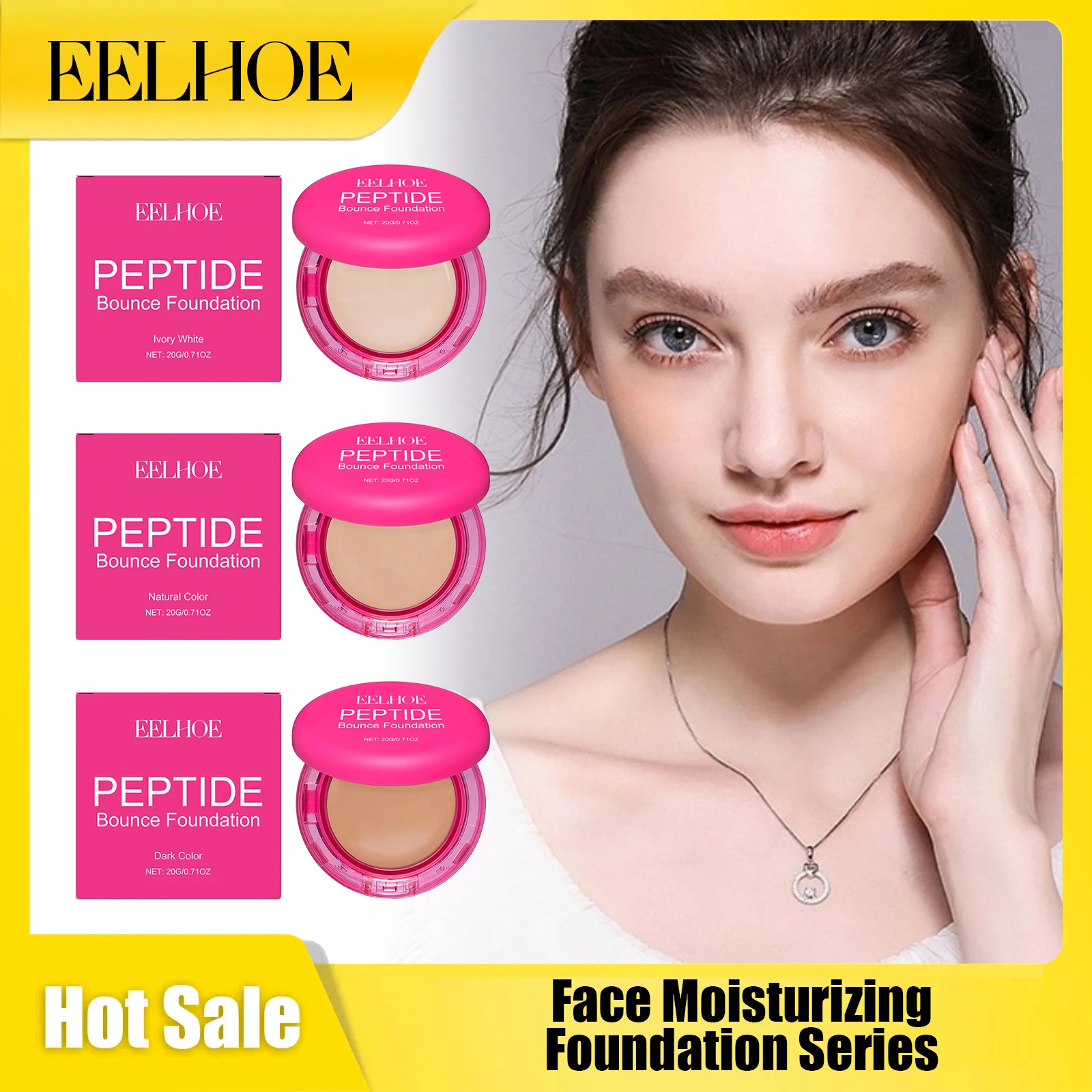 Seria podkładek nawilżających do twarzy Eelhoe, kontrolująca wydzielanie sebum, pełne krycie dla ciemnej skóry, lekki rozświetlacz, makijaż twarzy, korektor.