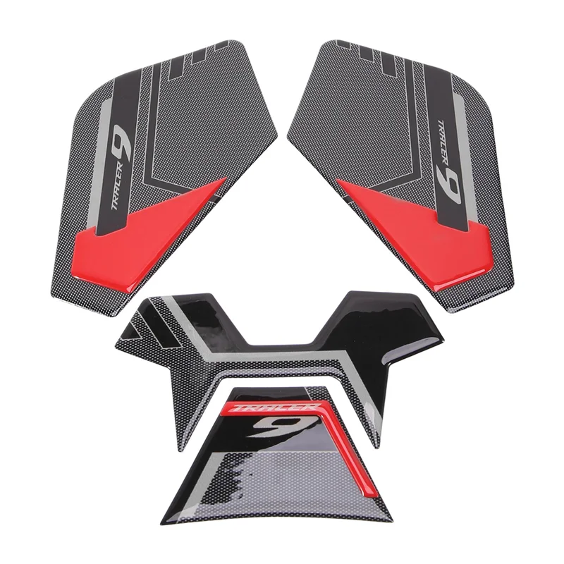 Motorcycle Non-Slip Side Fuel Tank Protection Pad Sticker for Yamaha Tracer 9 GT 9GT Tracer9 2021 2022-(Red)