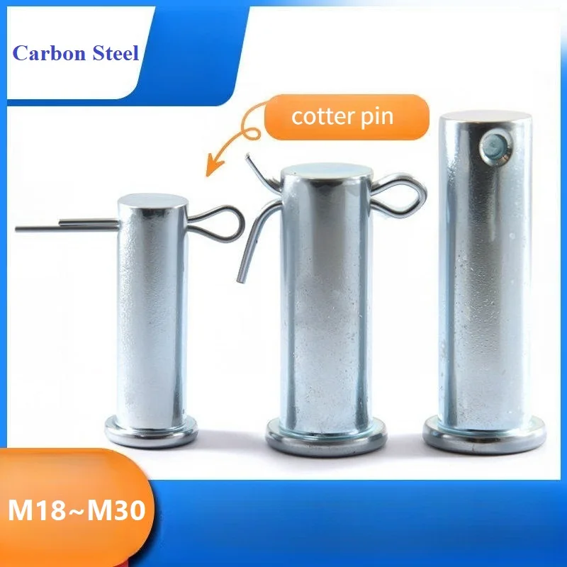 Cylindrical Location Positioning Dowel Pin M18 M20 M25 M30 Flat Head Clevis Pins With Hole Carbon Steel Axis Pin