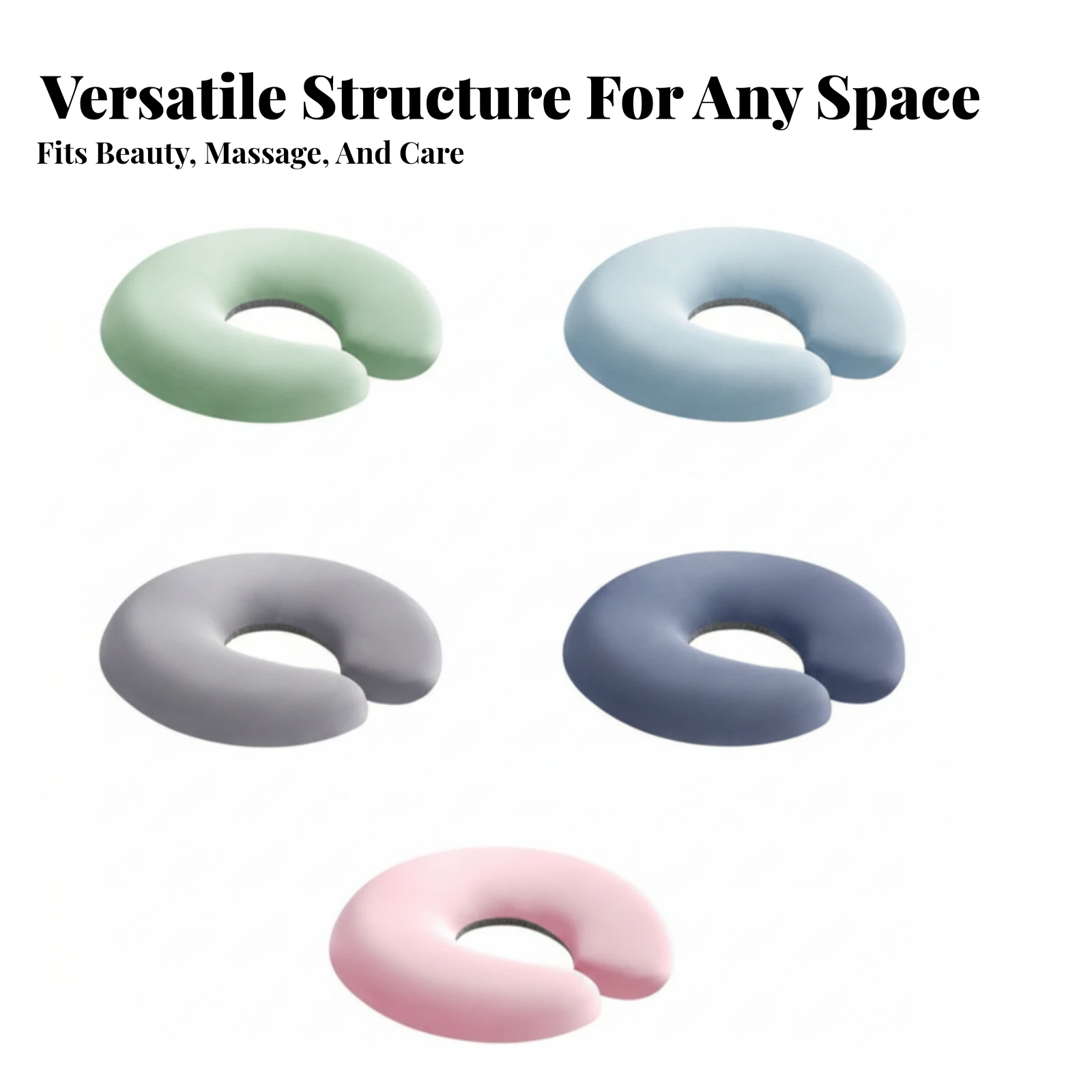 Ergonomic Design Crescent Face Pillow Support Cushion Breathable Massage Face Cradle Memory Foam Prone Pillow Pressure Relief