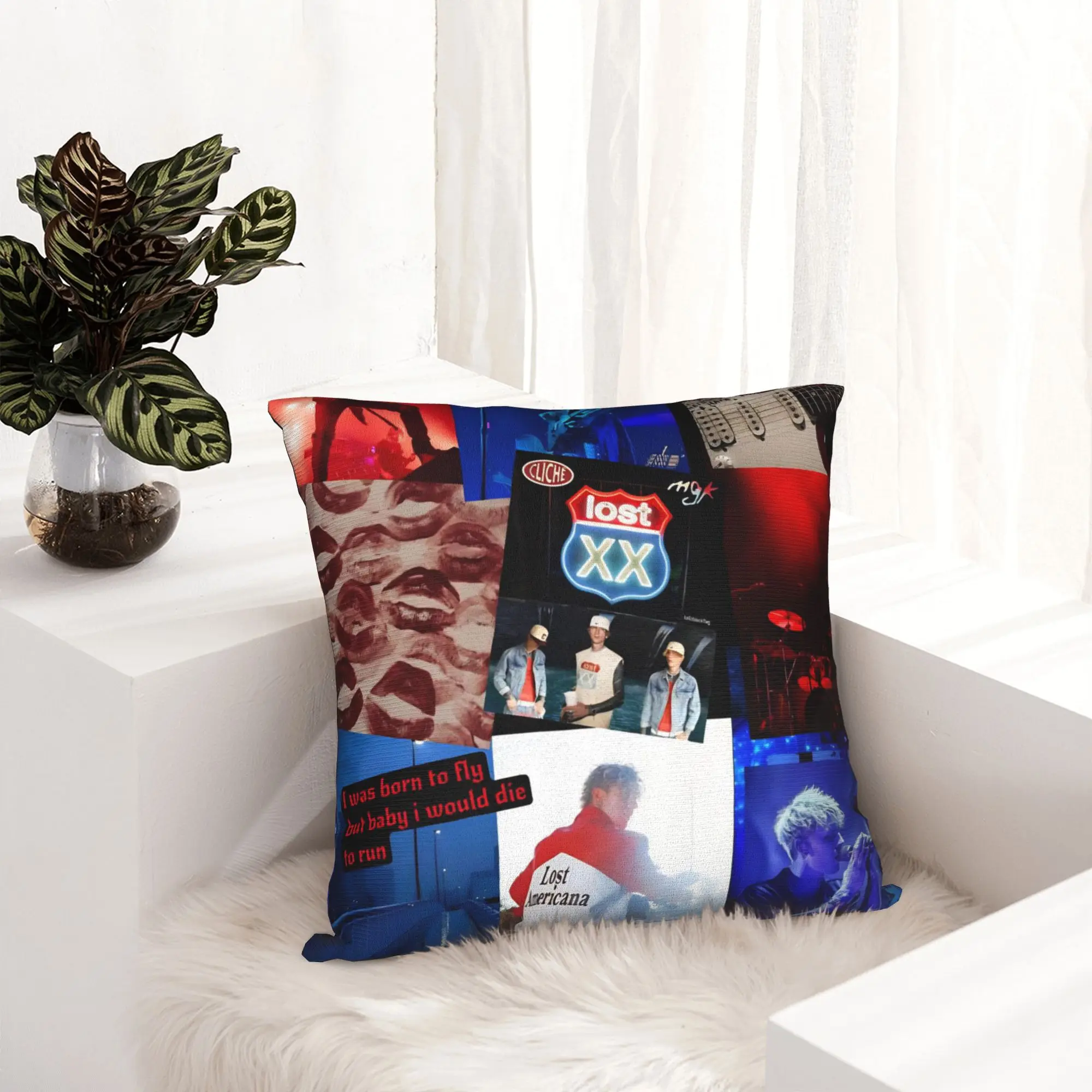 Immagine 7: Fodera per cuscino decorativa MGK Lost Americana Tour 2025-2026 Stuff Home Federa per cuscino quadrata Dimensioni multiple