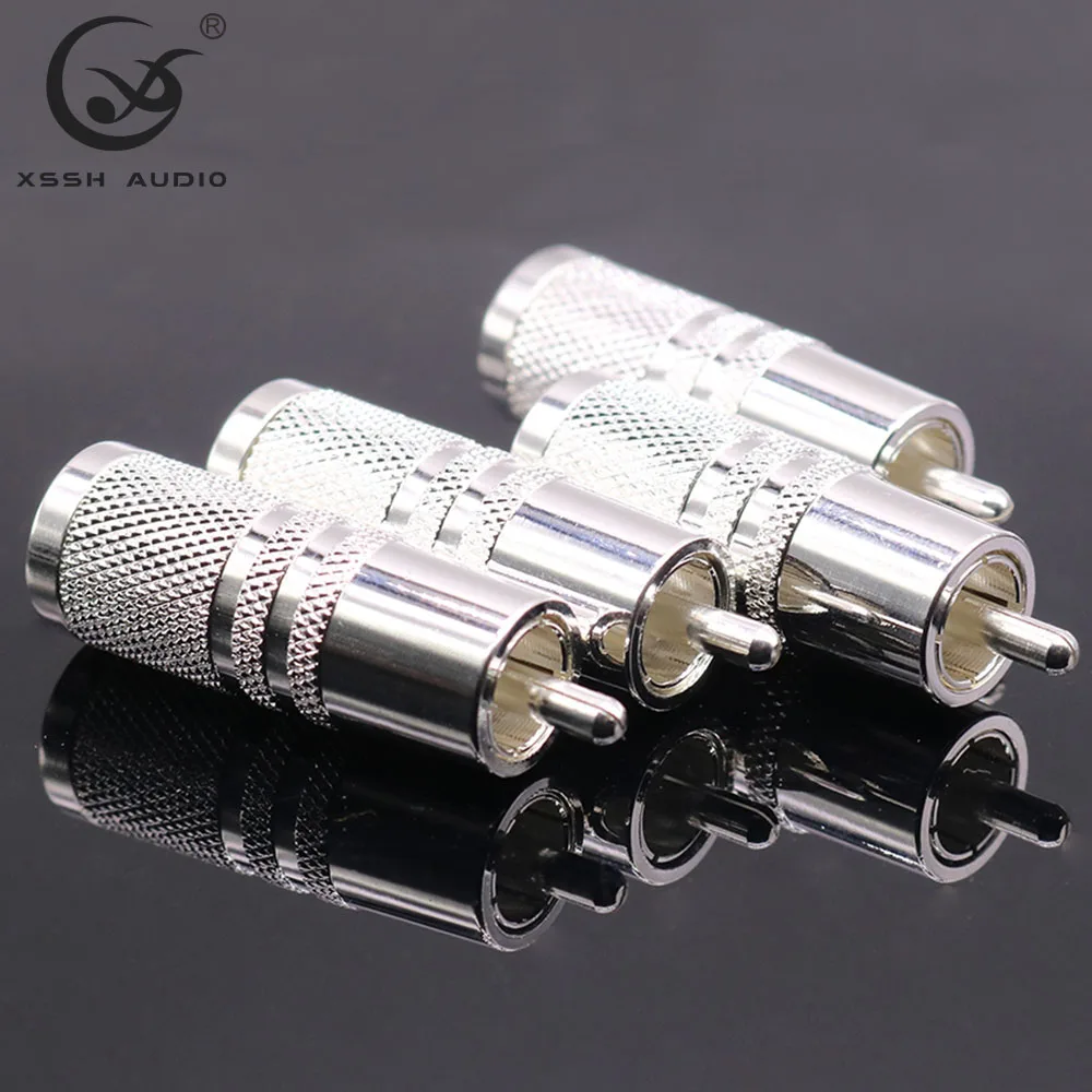 8 قطعة RCA موصلات YIVO XSSH مرحبا نهاية HIFI لتقوم بها بنفسك OEM ODM الفضة مطلي الصوت والفيديو محول VGA RCA التوصيل جاك لسلك كابل إشارة