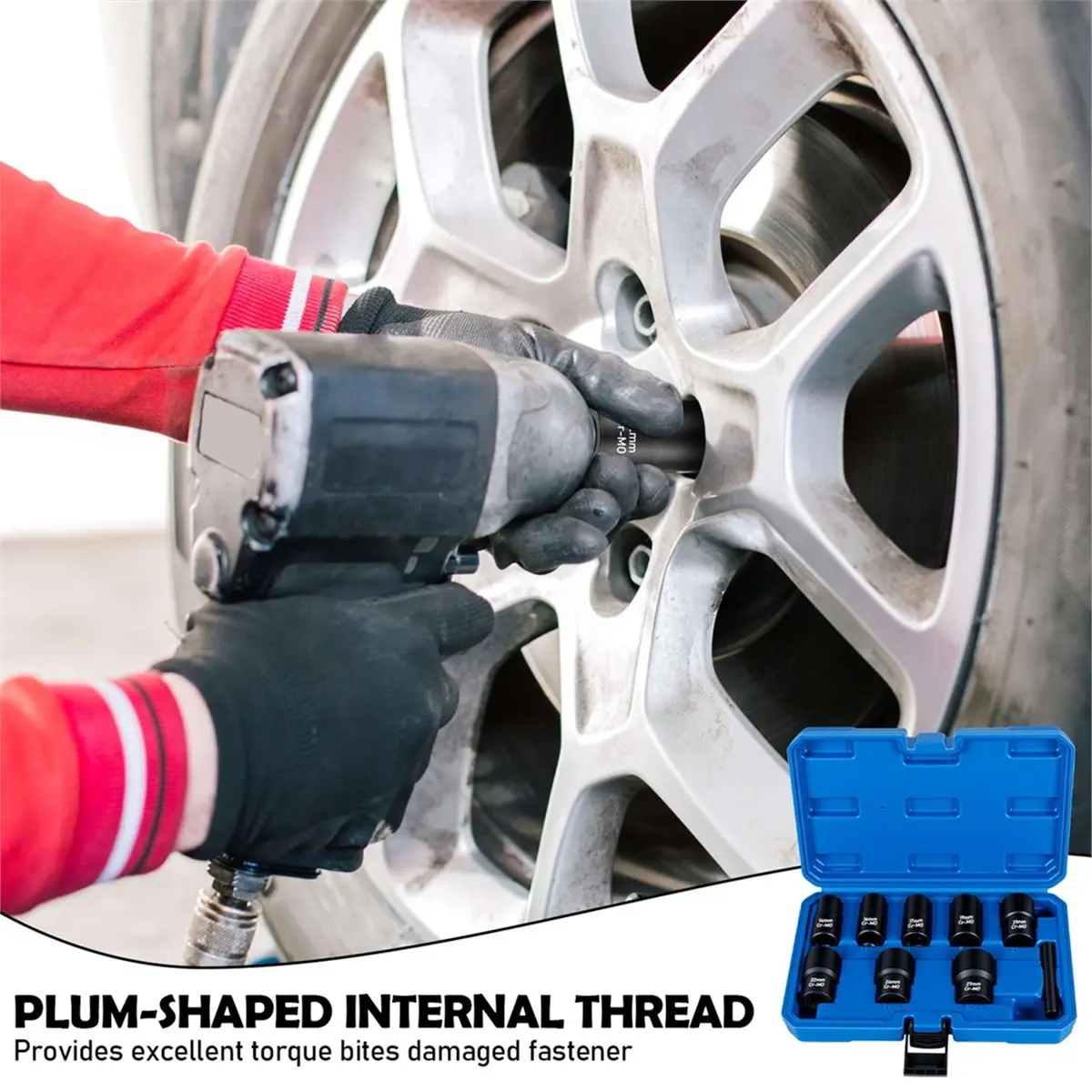 Time Saving Lug Nut Extractor Set Drive Impact Bolt Remover Socket Tool Wheel Lock Removal Kit Out Extractor Set for Damaged