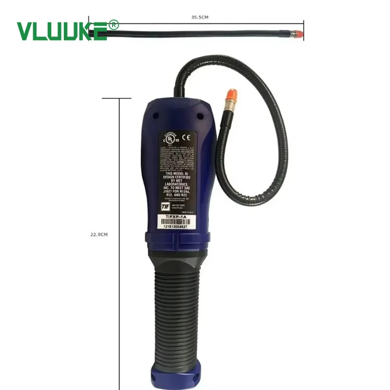 VLUUKE SF6 Rilevatore di fughe di gas wireless automatico a doppio canale con tastiera touch con sonda da 35 cm per rilevamento di refrigeranti alogeni