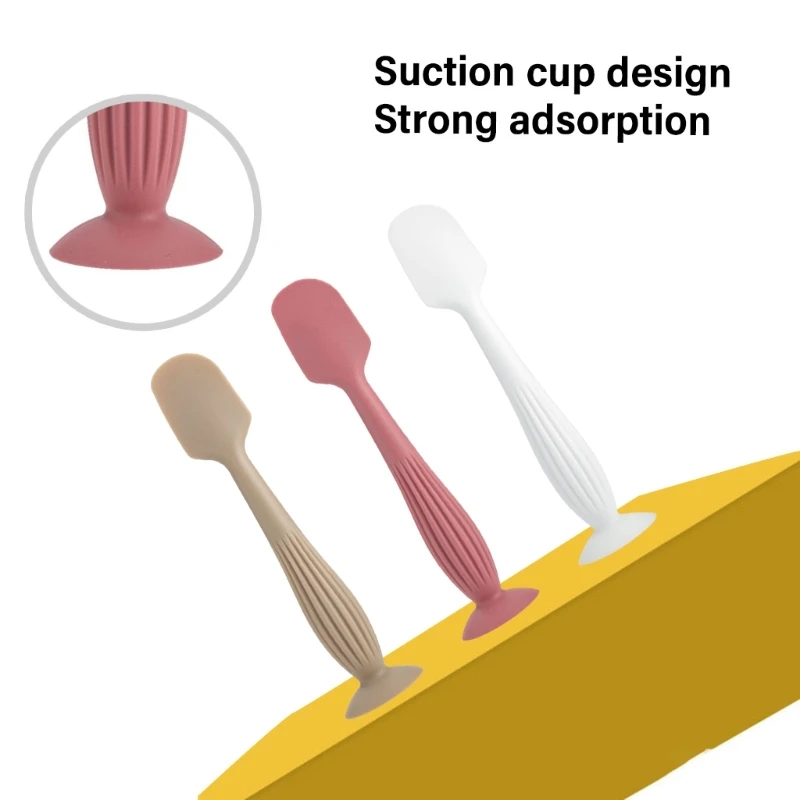 3Pcs Silicone Baby Diaper Rash Ointment Spreader Easy Use and Clean Diaper Cream Spatula Spoon with Suction Base 85LE