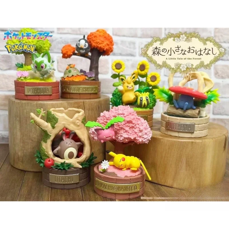 在庫あり リーメント 本物のポケモン 月明かりの夜に星を散歩する ミニチュアシーン コレクトアクションモデル ブラインドボックス