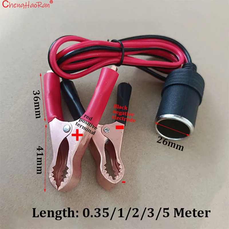 1 ㎡ Female Seat 35/100/200/300/500cmWith 50A Clip For Car Battery Clip Cigarette Lighter Power Emergency Ignition ConnectionWire