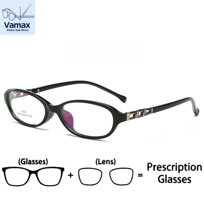

VAMAX Korean Style TR90 Prescription Glasses Classic Frame Student Eyeglases for Fashion Women