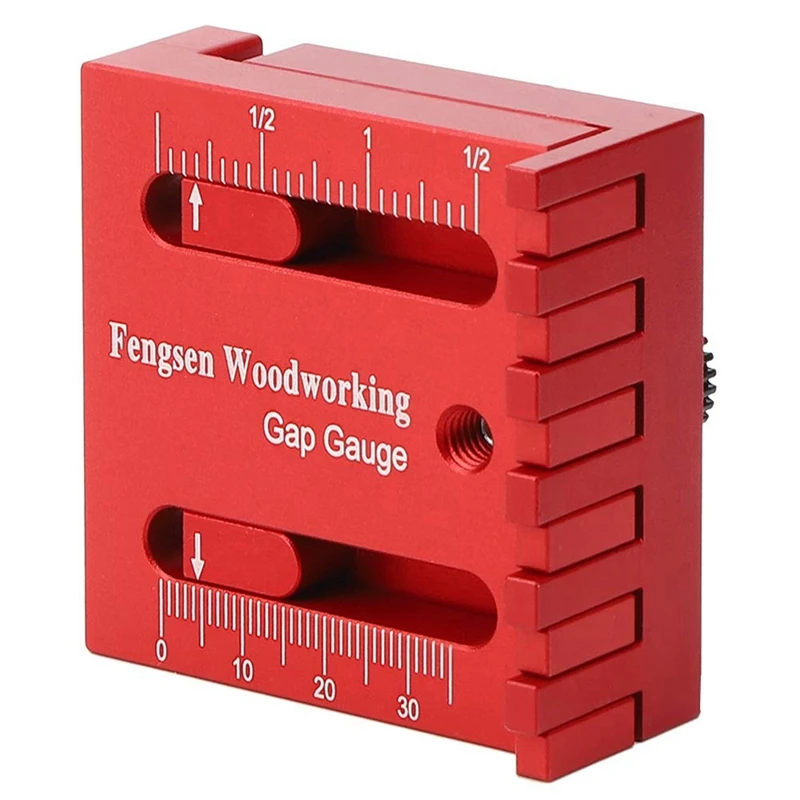 Woodworking Gaps Gauge,Depth Measuring Sawtooth Ruler,Mini Aluminum Alloy Saw Slot Adjuster,Line Ruler Marking Gauge