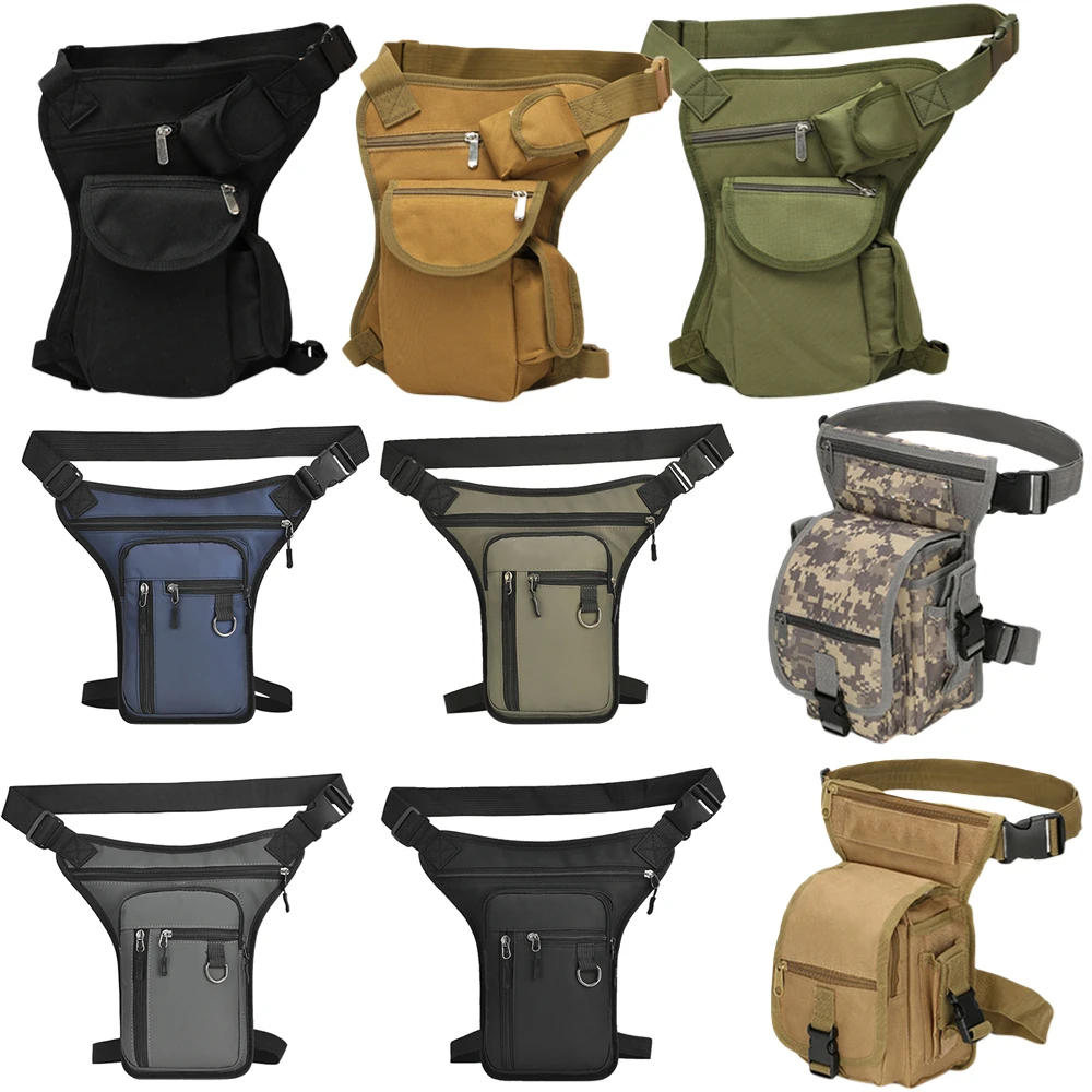 Waterproof Drop Leg Belt Bags Shoulder Molle Thigh Waist Fanny Pack Pouch for Outdoor Hiking Motorcycle Leg Bag Portable