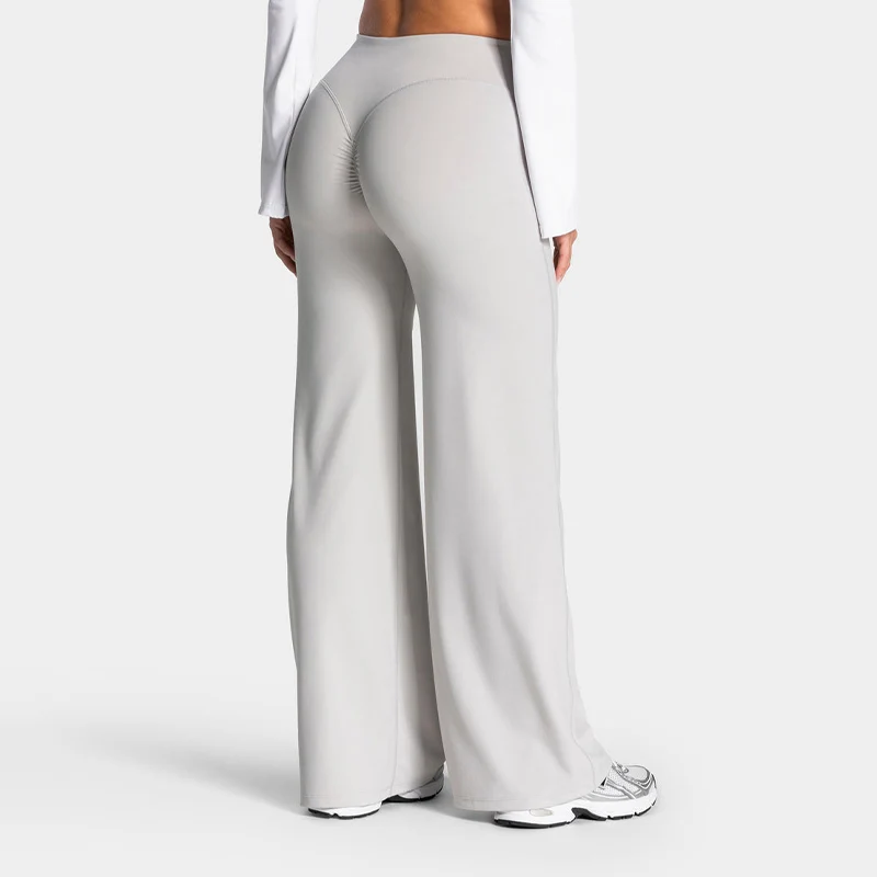 Charming Pro Scrunch Straight Leg Pants Butt Lifting Sculpting Wide Leg Leggings Gym Yoga Jogging Push Up Women Baggy Sweatpants