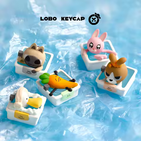 Siam Take A Bath Light-Transmitting Kawaii Personality Custom Creative Keycap Mechanical Keyboard Attachment Keycap Decor Esc R4