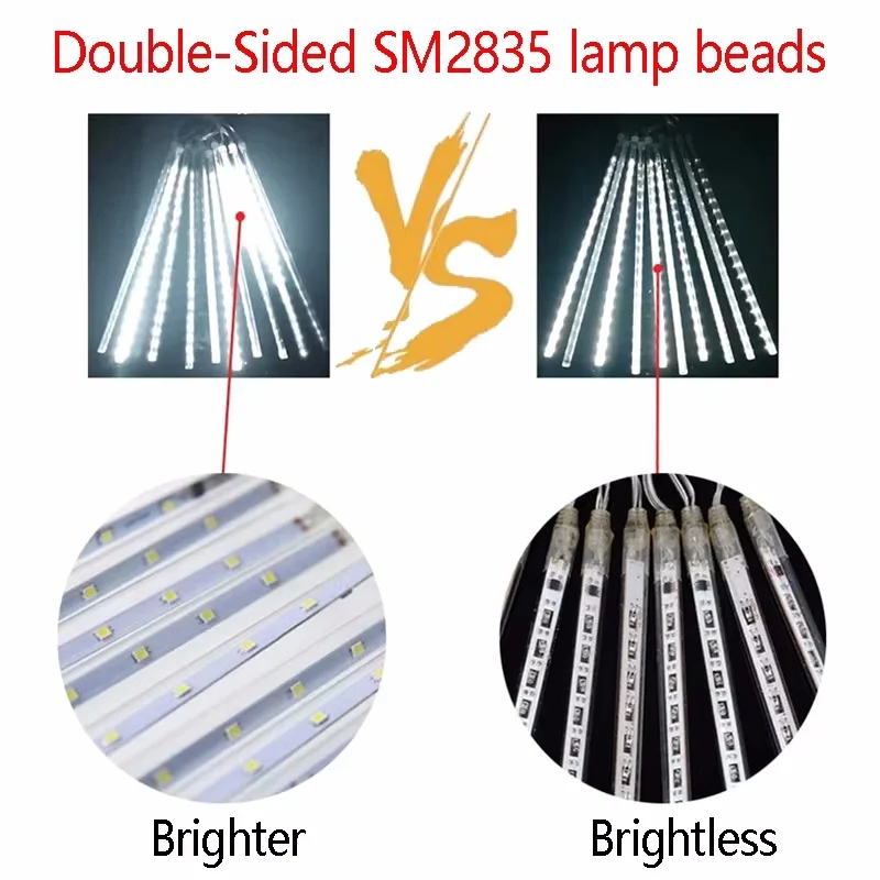 30/50cm Solar LED Meteor Shower Light Holiday String Light Impermeabile Fata Garden Decor Outdoor Led Street Garland Natale