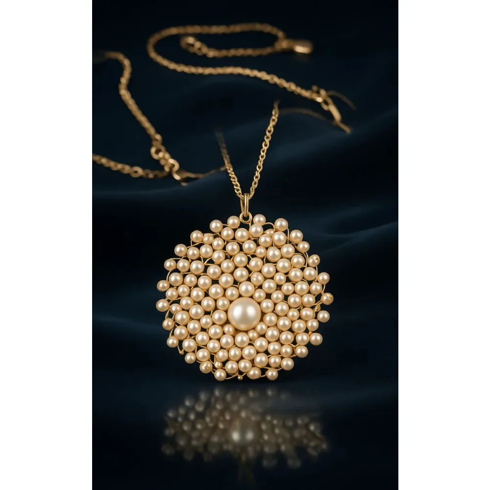 

Длинное эффектное ожерелье с подвеской в виде кристаллического круга ручной работы для женщин, в подарочной коробке