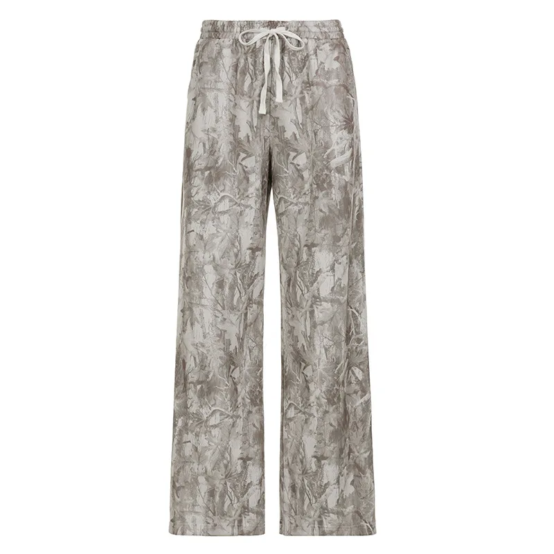 Spodnie w stylu europejskim i amerykańskim, z nadrukiem kamuflażu, elastycznym sznurkiem w pasie, modne spodnie codzienne w stylu joker.