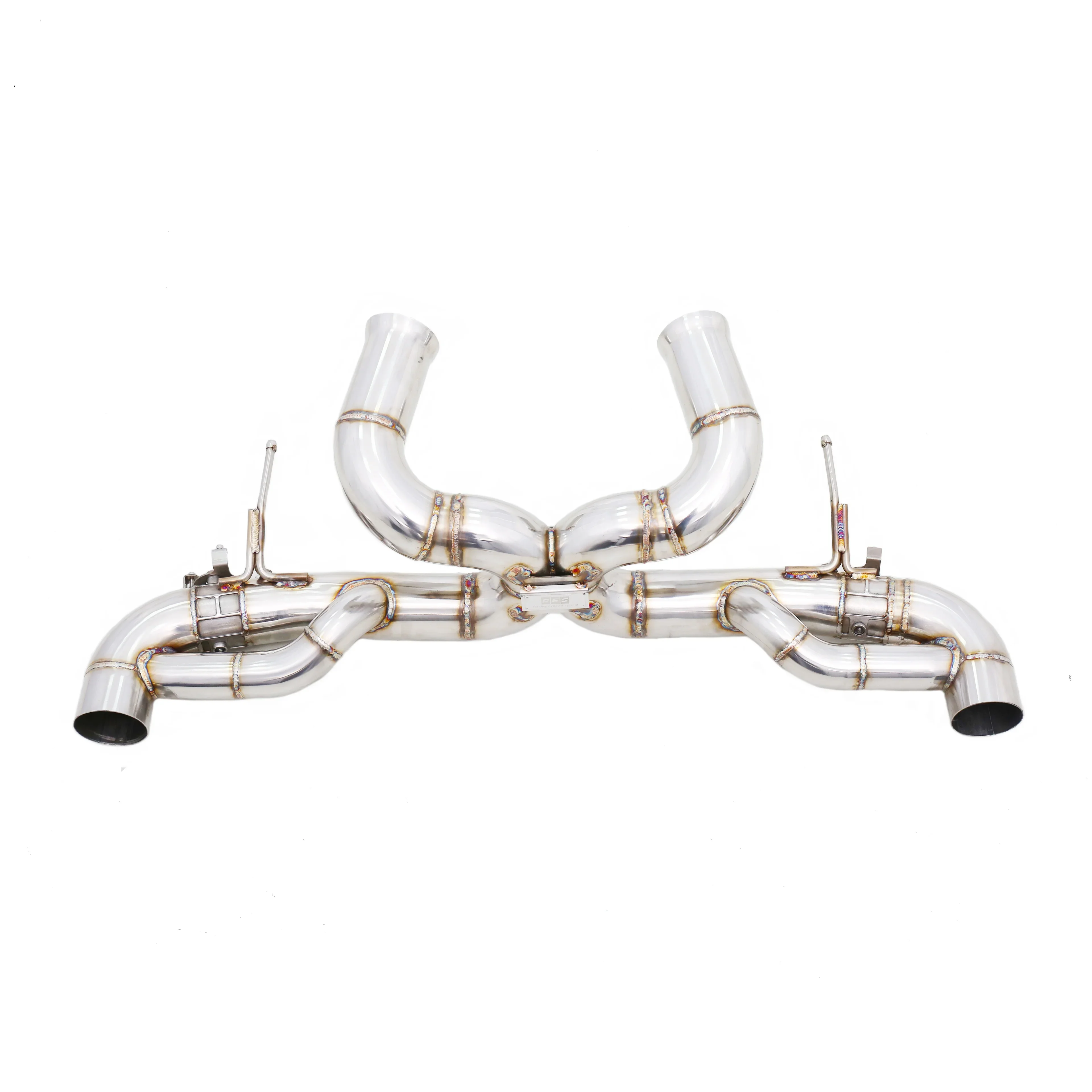 Custom 304 Stainless Steel Valve Catback Exhaust System Mirror Polished Finish 1.5mm Thickness Designed for GT 4.0T V8