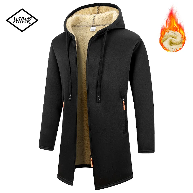 2025 رشاقته البلوز الرجال هوديس طويلة الأكمام الصوف بلوزات للرجال سستة مقنعين رجالي كبير الحجم الشتاء سترة معطف #1