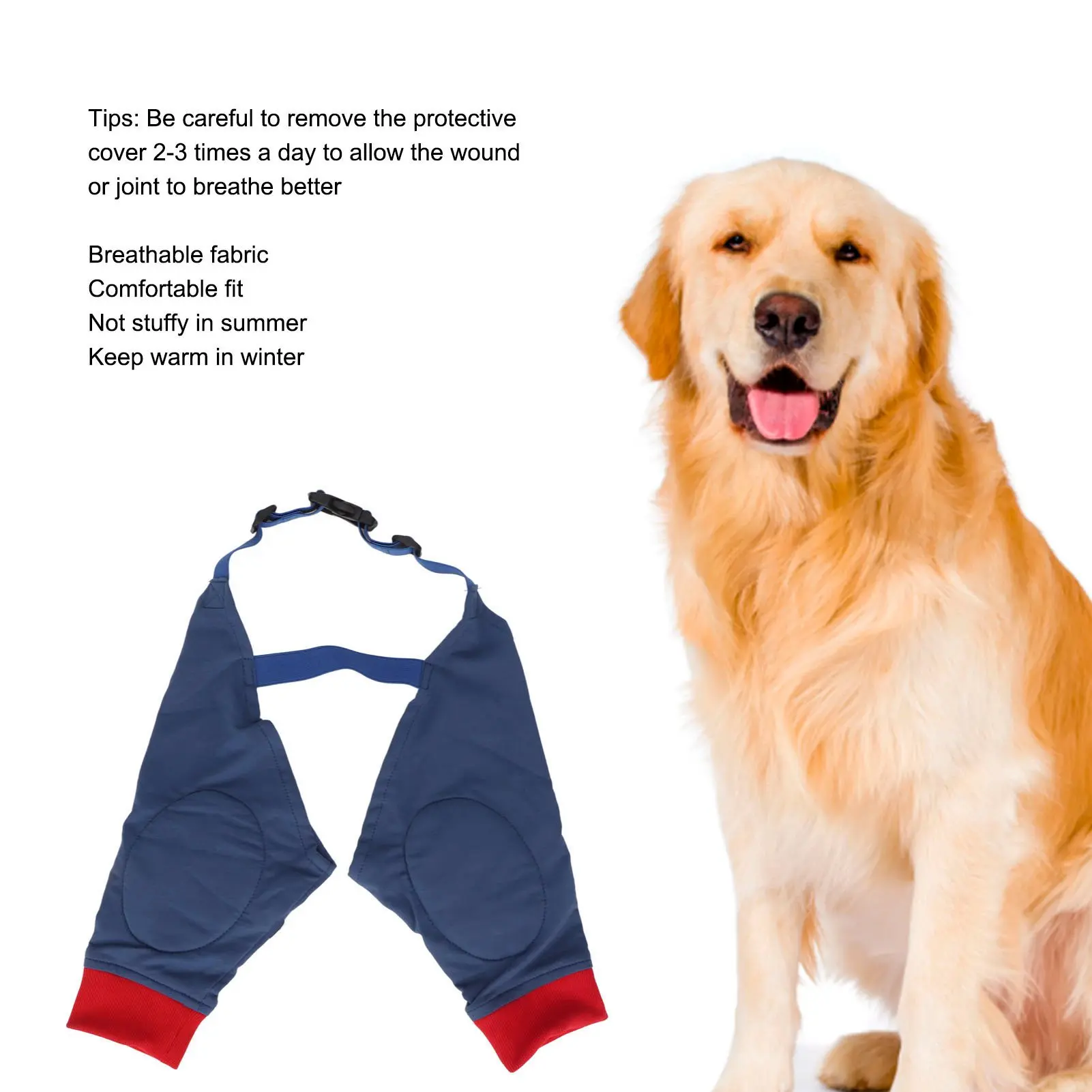 Dog Front Leg Braces Soft Padded Elastic Breathable Joint Protection Dog Recovery Sleeve Red Blue