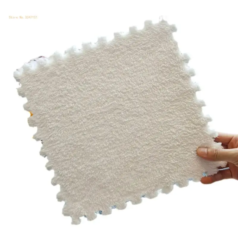 1Pc Foam Mat Solid Color Plush Carpet Puzzle Floor Tiles Dropship